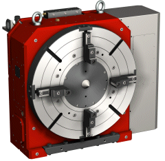 This picture shows the PHV fitted with a four jaw independent chucking feature and a morse taper 6 centre point.
